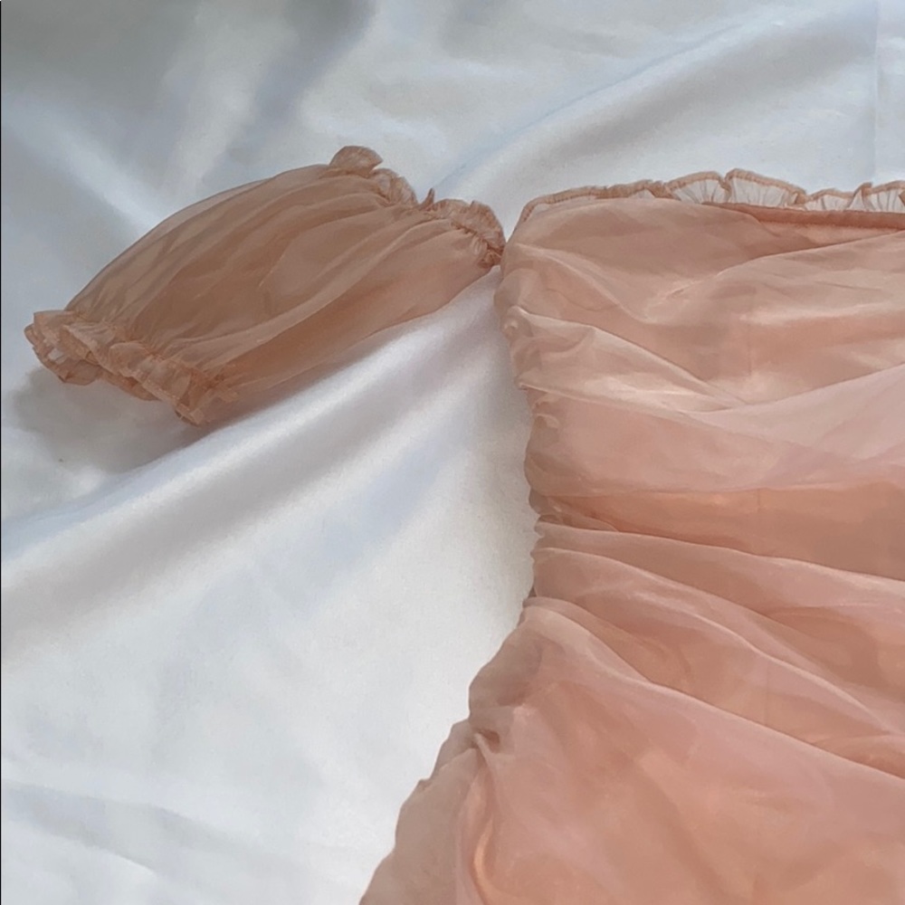 Pink Ruched Mini Dress - Picture 4 of 5